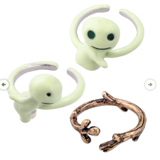 Studio Ghibli Princess Mononoke Kodama Triple Ring – Adjustable Size Rare Collectable