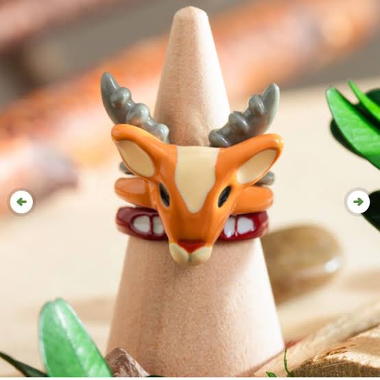 Studio Ghibli Princess Mononoke Wolf Triple Ring – Adjustable Size Rare Collectable