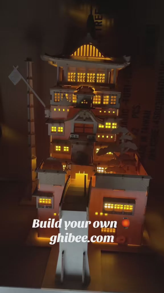 Studio Ghibli Spirited Away Wooden – The Bathhouse (Aburaya) with LED Light