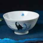 Studio Ghibli Spirited Away No-Face Sea of Waves Japanese Rice Bowl – 11cm