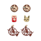 Studio Ghibli Kiki’s Delivery Service Jiji 6-Piece Pierced Earrings Set